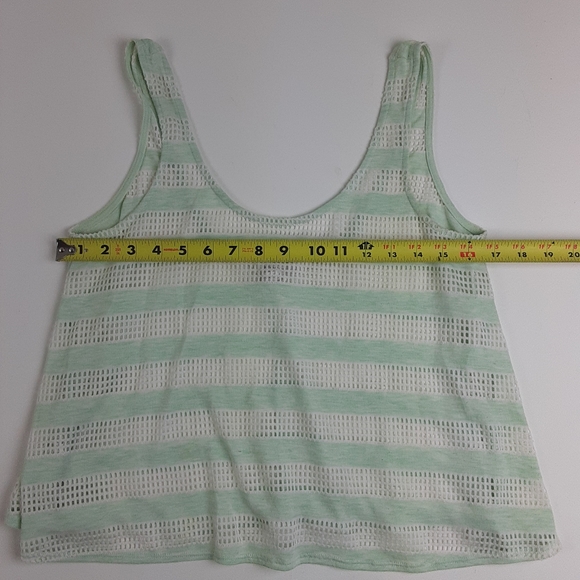 BCBGeneration Stripe Cropped Mesh Tank Top - Picture 12 of 14